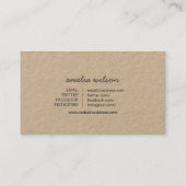 Carte De Visite Rustic Homemade With Love Social Media Kraft (Dos)
