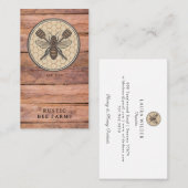 Carte De Visite Rustic Honey Bee Beekeeper Apiary (Devant / Derrière)