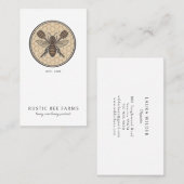 Carte De Visite Rustic Honey Bee Beekeeper Apiary (Devant / Derrière)