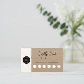 Carte De Visite Rustic Kraft Brown Business Logo QR Code Fidélité (Debout devant)