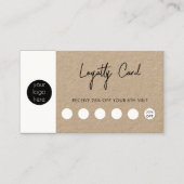 Carte De Visite Rustic Kraft Brown Business Logo QR Code Fidélité (Devant)
