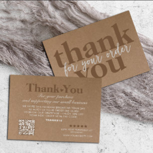 Carte De Visite Rustic Kraft ordre papier merci