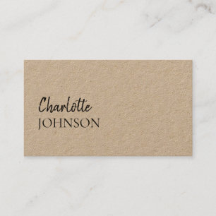 Carte De Visite Rustic Kraft Script   Élégant Minimaliste Artisana