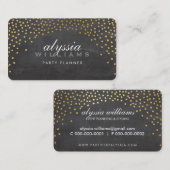 Carte De Visite RUSTIC MINI CONFETTI - joli tableau noir en feuill (Devant / Derrière)