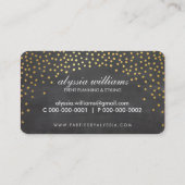 Carte De Visite RUSTIC MINI CONFETTI - joli tableau noir en feuill (Dos)