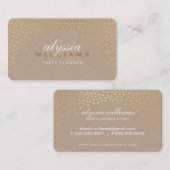 Carte De Visite RUSTIC MINI CONFETTI mignon bouquet doré tendance  (Devant / Derrière)