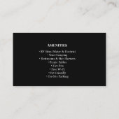 Carte De Visite Rustic Outdoor RV Park Campground Design (Dos)