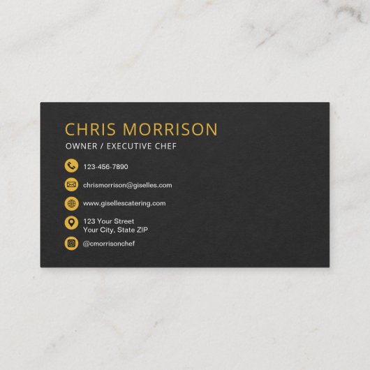 Carte De Visite Rustic Personal Chef Catering Knife (Dos)