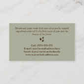 Carte De Visite Rustic Pinecones Nature Photo Handmade Soap Maker (Dos)