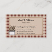 Carte De Visite Rustic Primitive Country Homespun Log Cabine (Dos)