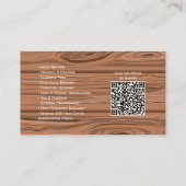 Carte De Visite Rustic Professional Contractor Card with QR Code (Dos)