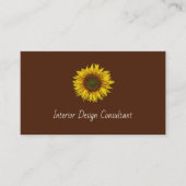 Carte De Visite Rustic Sunflower QR code Boho Brown (Devant)