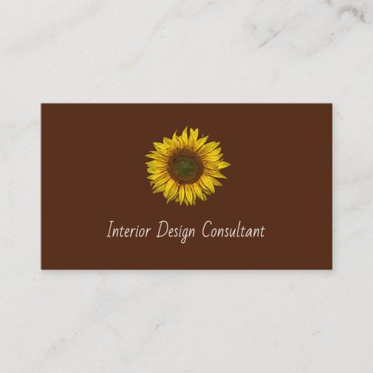 Carte De Visite Rustic Sunflower QR code Boho Brown (Devant)