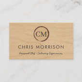 Carte De Visite Rustic Wood Catering Personal Chef QR Code (Devant)