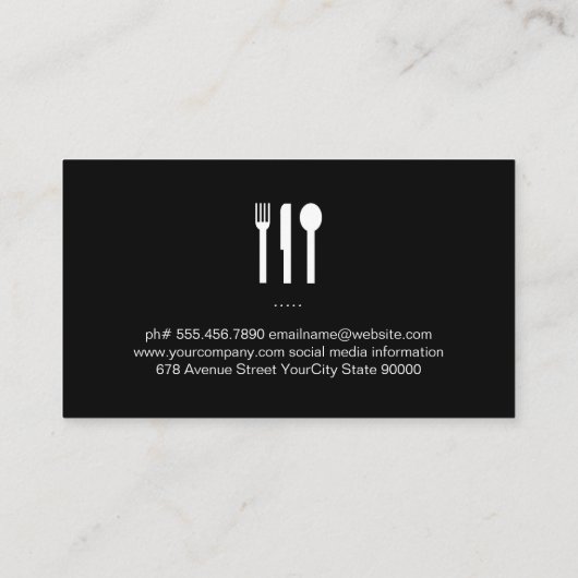 Carte De Visite Rustic Wood Chef exécutif Silverware (Dos)