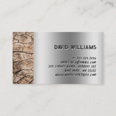 Carte De Visite Rustic Wood Construction Silver Metallic (Dos)