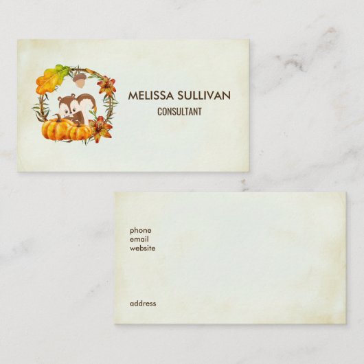 Carte De Visite Rustic Wreath (Devant / Derrière)