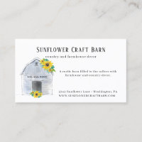 Rustique aquarelle grange et tournesols Pays