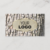 Carte De Visite Rustique Arbre Barque Bois Grain Ovale Gold Bordur (Devant)