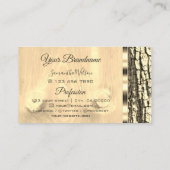 Carte De Visite Rustique Arbre Barque Ovale Gold Frontière Bois Gr (Dos)