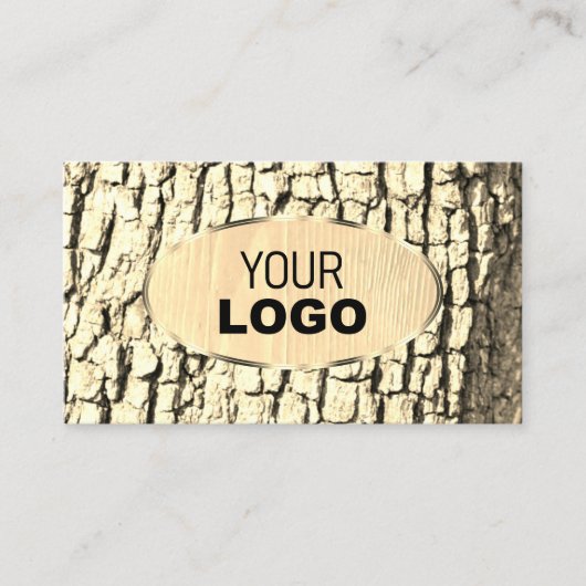 Carte De Visite Rustique Arbre Barque Ovale Gold Frontière Bois Gr (Devant)