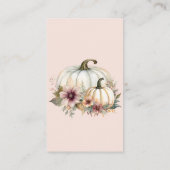 Carte De Visite Rustique Automne Blanc Citrouille Floral Lingerie (Dos)