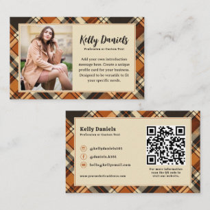 Carte De Visite Rustique Automne Cottagecore Plaid Photo personnal