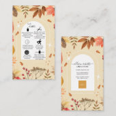 Carte De Visite Rustique Automne Floral Aquarelle Logo Voiture d'a (Devant / Derrière)