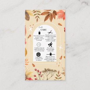 Carte De Visite Rustique Automne Floral Aquarelle Logo Voiture d'a