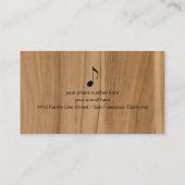 Carte de visite rustique avec note de musique (Dos)