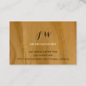 Carte de visite rustique avec note de musique sur  (Dos)