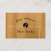 Carte de visite rustique avec note de musique sur  (Devant)