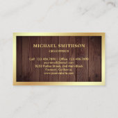 Carte De Visite Rustique Bois Gold Car Professionnel Chauffeur (Dos)
