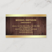 Carte De Visite Rustique Bois Or Stethoscope Médicale Professionne (Dos)