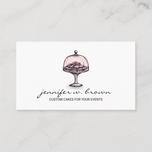 Carte De Visite Rustique boulangerie Macaroon Retro (Devant)
