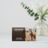Carte De Visite Rustique Brown & Blanc Horse Ranch Equine (Debout devant)