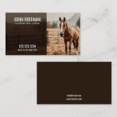 Carte De Visite Rustique Brown & Blanc Horse Ranch Equine (Devant / Derrière)