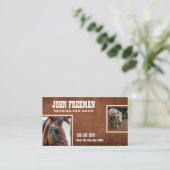 Carte De Visite Rustique Brown Perdu Texture Chevaux Photos (Debout devant)