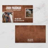Carte De Visite Rustique Brown Perdu Texture Chevaux Photos (Devant / Derrière)