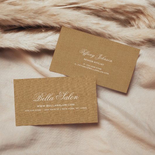 Carte De Visite Rustique Chic Faux Burlap