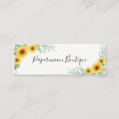 carte de visite rustique chic tournesol (Devant)