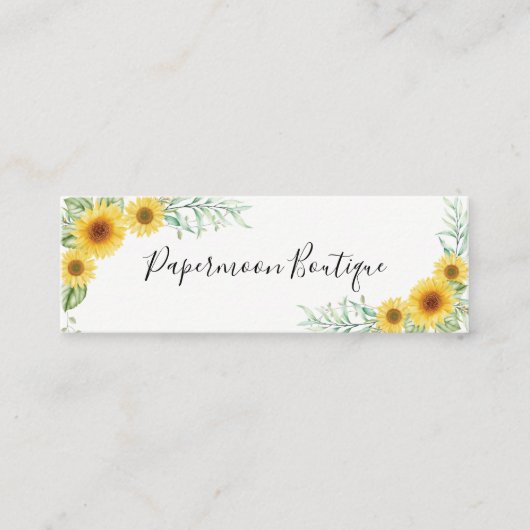 carte de visite rustique chic tournesol (Devant)