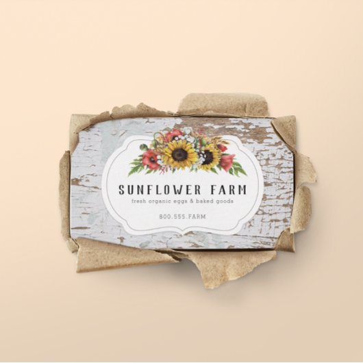 Carte De Visite Rustique Chippy Bois Pays Ferme Floral