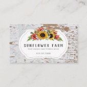 Carte De Visite Rustique Chippy Bois Pays Ferme Floral (Devant)