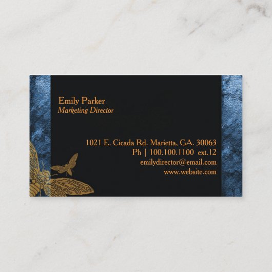 Carte De Visite Rustique Cicada Professionnel (Dos)