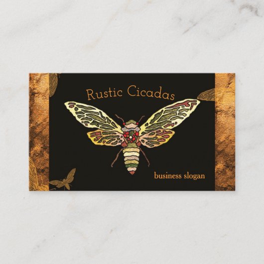 Carte De Visite Rustique Cicada Professionnel (Devant)