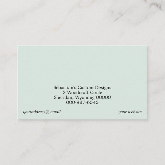 Carte De Visite Rustique Circulaire Scie Bois Artisanat Code QR (Dos)