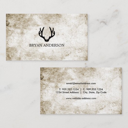 Carte de visite rustique d'Antler (Devant / Derrière)