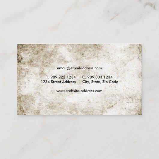 Carte de visite rustique d'Antler (Dos)