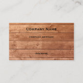 Carte de visite rustique de chêne (Dos)